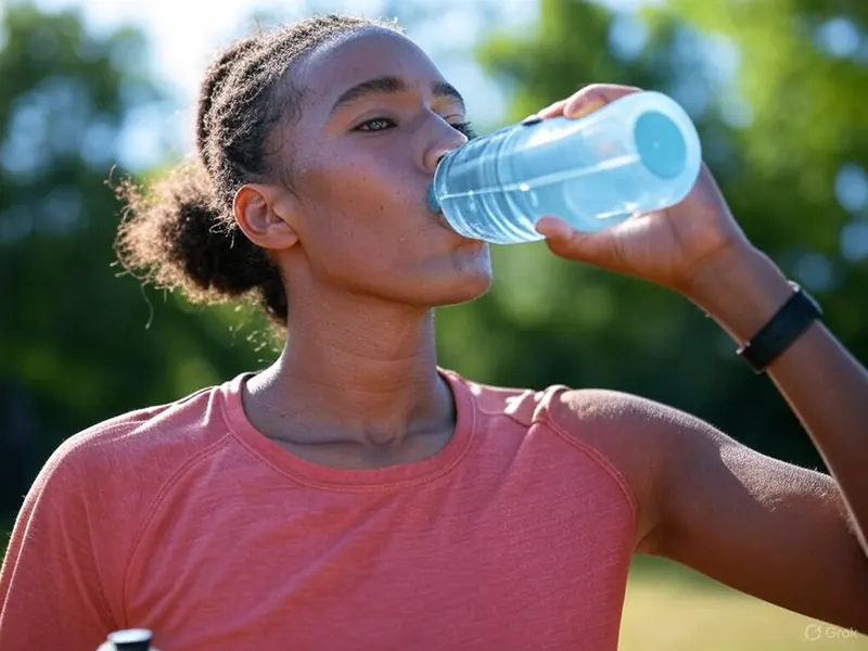 Ayuno Intermitente: Beneficios Impactantes y Riesgos Respaldados por la Ciencia 4 Un atleta bebiendo agua tras entrenar, hidratándose durante el ayuno