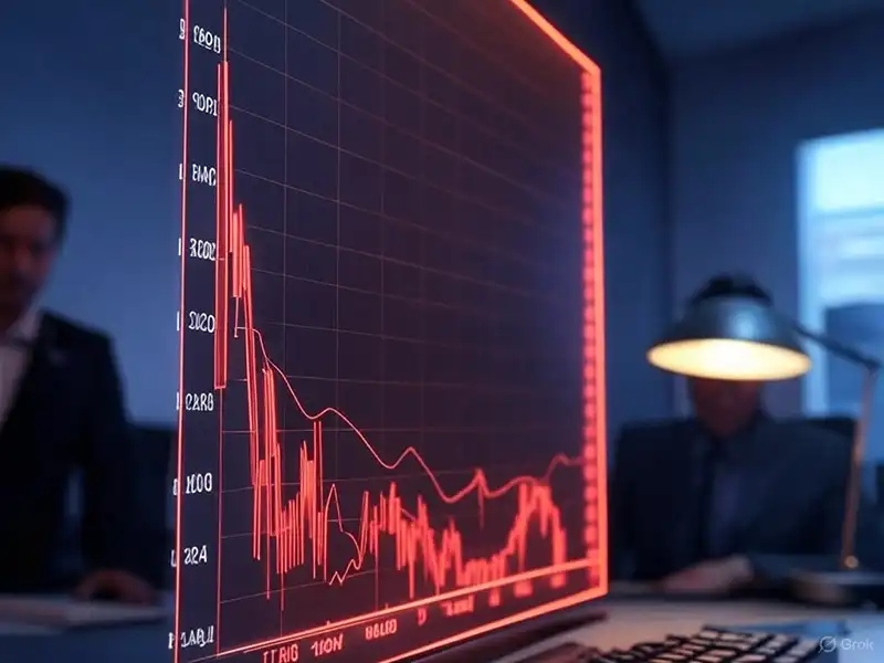 Gráfico mostrando caída de precios en criptomonedas

