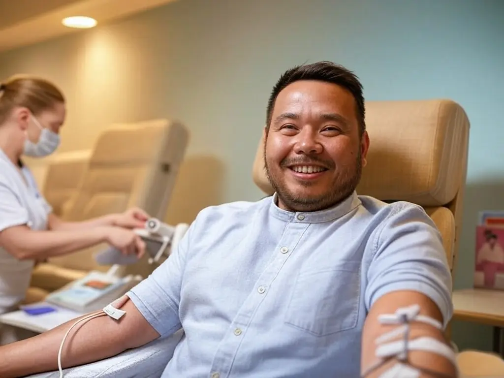 Donar Sangre: Beneficios, Daños y Todo lo que Debes Saber Antes de Hacerlo 1 Persona donando sangre en centro médico