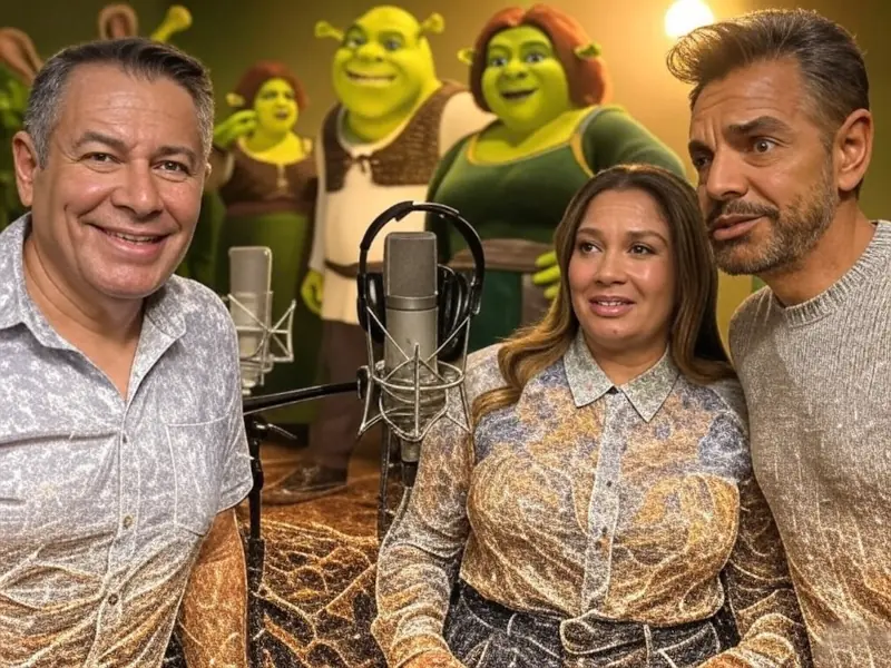 Voces Latinas de Shrek 5 No Volverían: ¿Qué Pasó con el Doblaje? 2 Elenco original de doblaje latino de Shrek con Alfonso Obregón, Dulce Guerrero y Eugenio Derbez.