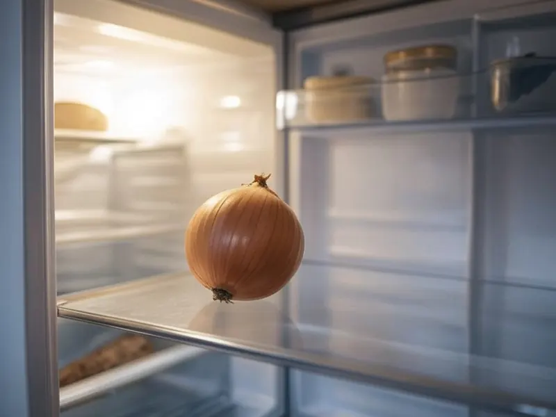 Cómo Evitar Llorar al Cortar Cebolla: Trucos Prácticos y Ciencia Explicada 3 Cebolla dentro de un refrigerador antes de cortarla