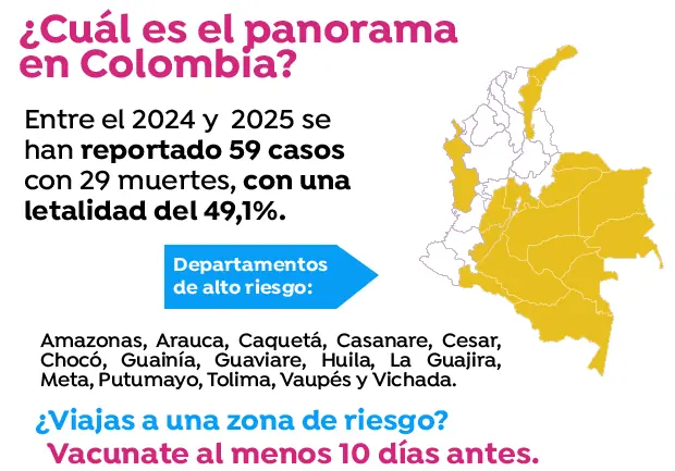 Fiebre Amarilla en Colombia: Síntomas, Prevención y Todo lo que Necesitas Saber 3 Departamentos afectados por la fiebre amarilla